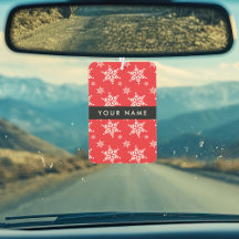 Flocos de neve brancos, vermelhos, seu nome, perso