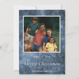 Flocos de neve Cartão com fotos de Natal Azul