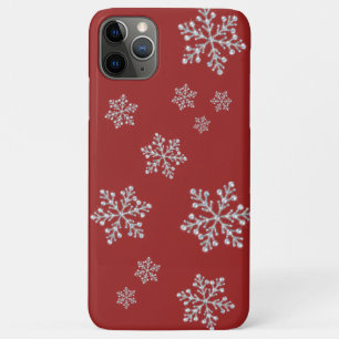 Flocos de neve cintilantes na capas de iphone Verm
