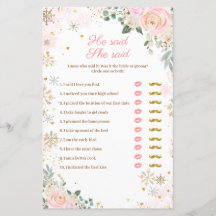 Flocos de neve cor-de-rosa Floral Ele disse que el