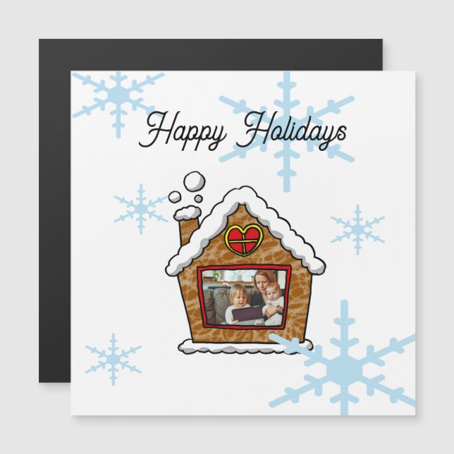 Flocos de Neve de Casa de Gingerbread Personalizad (Frente/Verso)