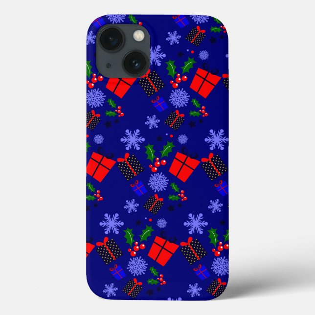 flocos de neve de natal azul (Verso)
