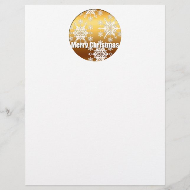 Flocos de neve de Natal Dourado - (Frente)