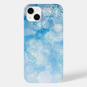 Flocos de neve de Natal em um fundo azul