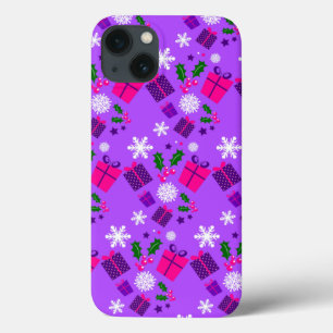 flocos de neve de natal roxo