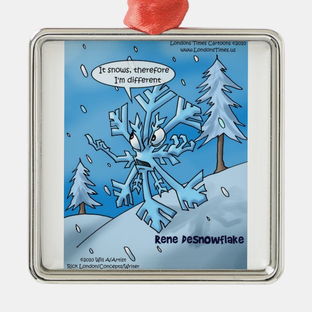 Flocos de Neve de Rene Descartes Enfeites de Natal (Frente)