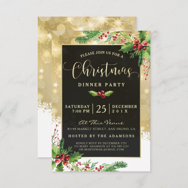 Flocos de neve de Starburst| Convite de festas de  (Frente/Verso)