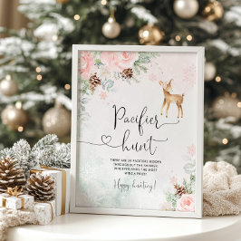 Flocos de neve de veado escamoteador Poster de caç