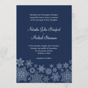 Flocos de neve do inverno que Wedding o convite 5