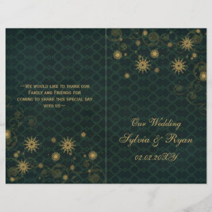 flocos de neve do ouro verde que wedding os