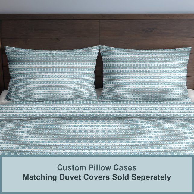 Flocos de neve do sudoeste do inverno e pinheiros  (Southwest Winter Snowflakes and Pine Trees Customizable Geometric Striped Design)