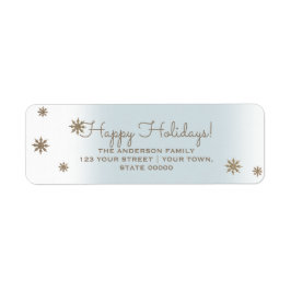 Flocos de neve Dourados. Etiquetas de Endereço de 