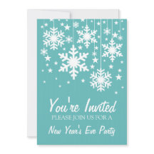 Flocos de neve e estrelas Convite de Ano Novo, Aqu