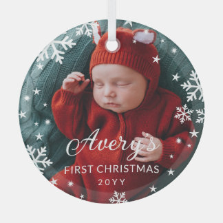 Flocos de neve e estrelas Foto de Natal de 1 rua d