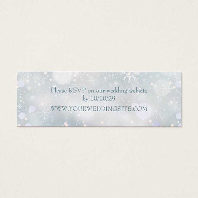 Flocos de Neve Elegantes Site de Casamento RSVP de (Frente)