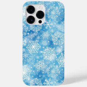 Flocos de neve em azul