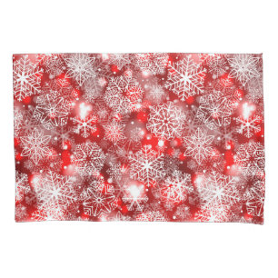 Flocos de neve em vermelho