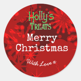 Flocos de neve Natal felizes etiqueta vermelha