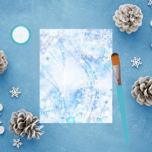 Flocos de neve no papel de scrapbook de vento