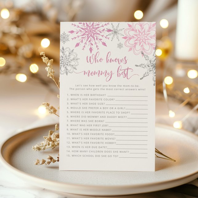 Flocos de neve prateados cor-de-rosa Quem conhece  (Criador carregado)