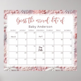 Flocos de neve rosa e prateada adivinham o Poster 