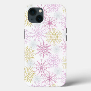 Flocos de neve rosados
