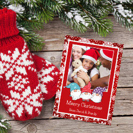 Flocos de neve vermelhos e brancos e Cartão com fo