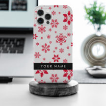 Flocos de neve vermelhos, seu nome, personalize