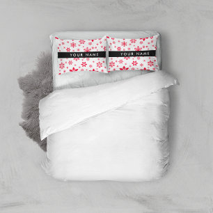 Flocos de neve vermelhos, seu nome, personalize