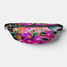 Flor Abstrata Magenta e Laranja em Flor