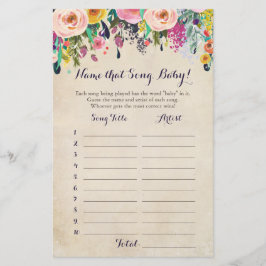 Flor adivinha o jogo do Chá de fraldas da canção d