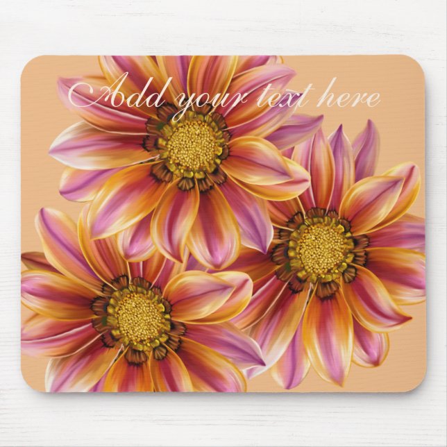 Flor alaranjada Mousepad personalizado (Frente)