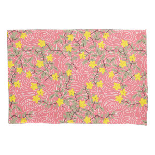 Flor amarelo jasmim no rosa coral