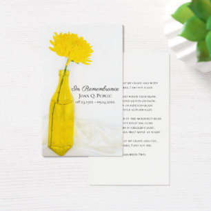 Flor Amarelo no Cartão de Oração de Serviço Funera