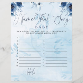 Flor Azul Moderno: O Jogo Do Chá de fraldas Da Mús