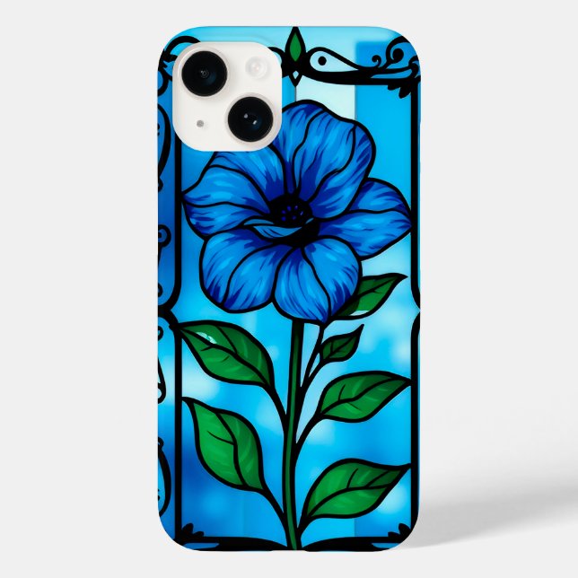 Flor azul vibrante (Verso)
