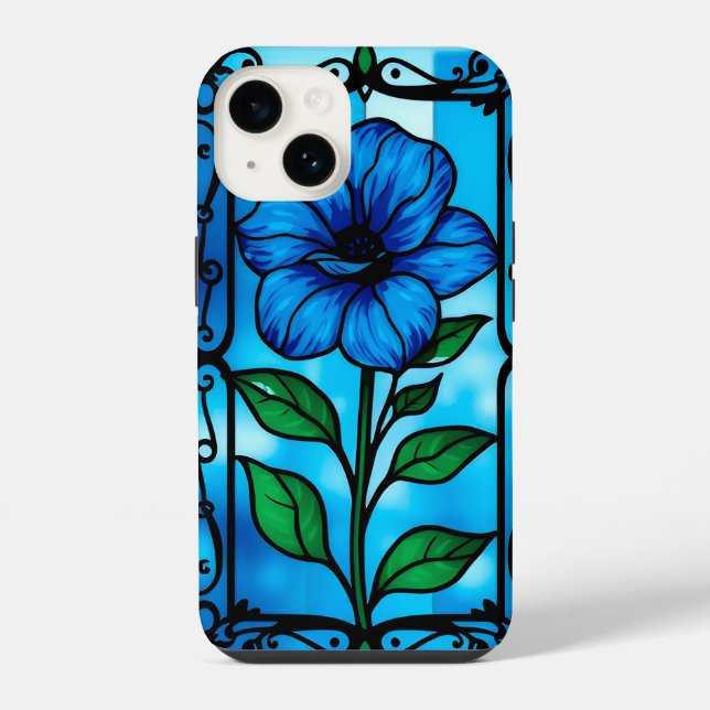 Flor azul vibrante (Verso)