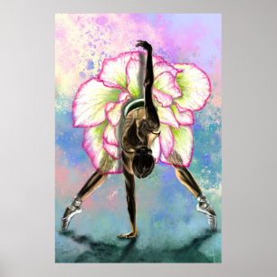 Flor Ballerina Balé Dancer Poster