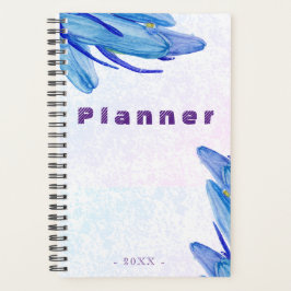 Flor Bluebell Elegante Watercolor | Planejador de