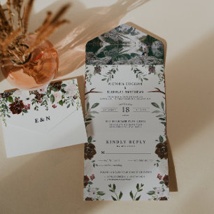 Flor Boho Rústico   Convite de Casamento Tudo em U