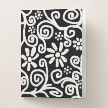 Flor branco preto e espiral flores