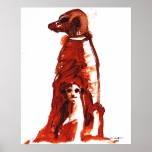 Flor com filhote de cachorro - impressão da arte