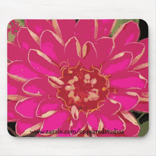 Flor cor-de-rosa Mousepad (Frente)
