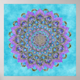 Flor Da Vida - Mandala Índia Estilo 1 Poster