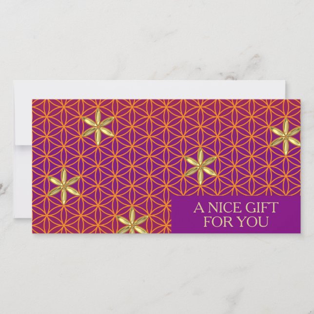 FLOR DA VIDA - padrão de ouro vermelho (Frente)