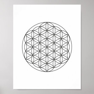 Flor da vida Poster de Arte por Parede Sagrada de