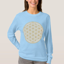 Flor da Vida Sagrada Geometria Camisa de Mulher
