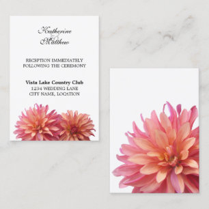 Flor Dahlia Pintada em Cartões de Recepção Rosa