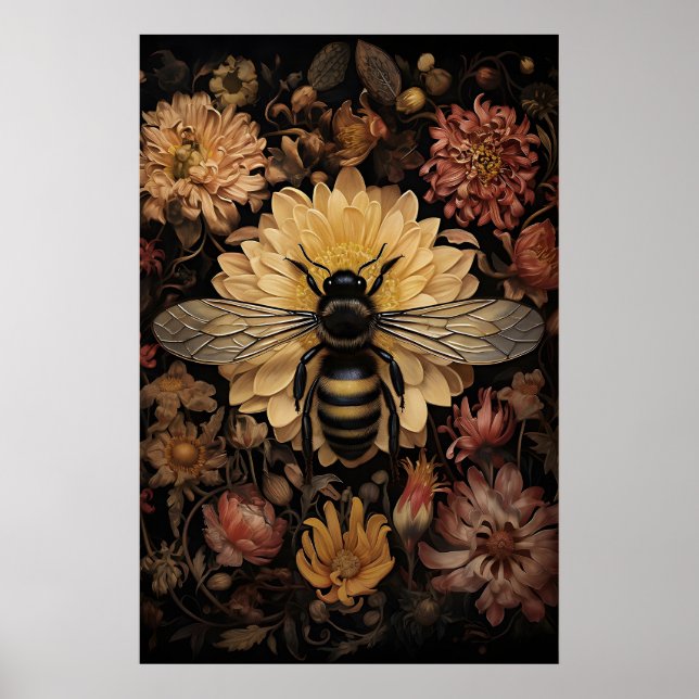 Flor de Abelha no Escuro, Impressão Selvagem e Tem (Frente)