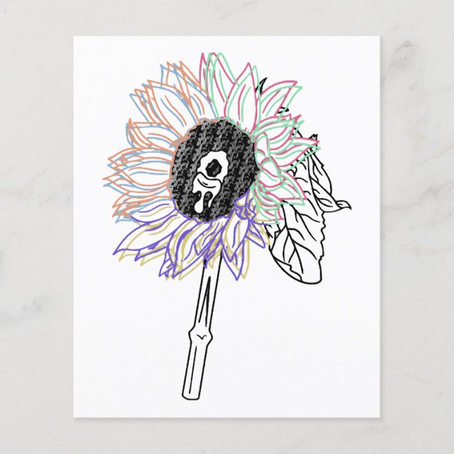 Flor de Arco-Íris Arte Funky (Frente)